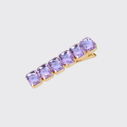 Emerald Jewelled Hairclip- Amethyst - Forever England