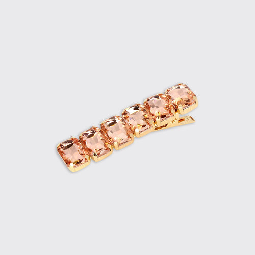 Emerald Jewelled Hairclip- Tourmaline Peach - Forever England