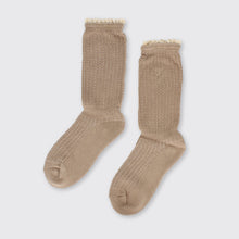 Load image into Gallery viewer, Fine Knit Beige Socks