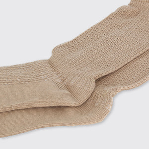Fine Knit Beige Socks