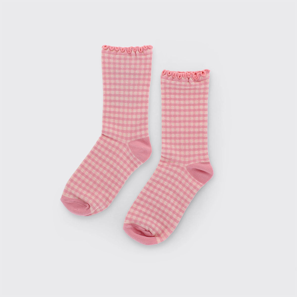 Millie Mae Spring/Summer Pink Gingham Socks