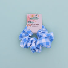 Load image into Gallery viewer, Gingham Scrunchie- Blue