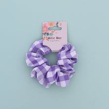 Load image into Gallery viewer, Gingham Scrunchie- Purple