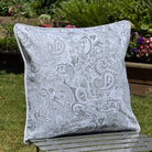 Grey Paisley Cushion Filled - Forever England
