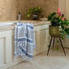 Hammam Terry Towel - Blue/Grey - Forever England