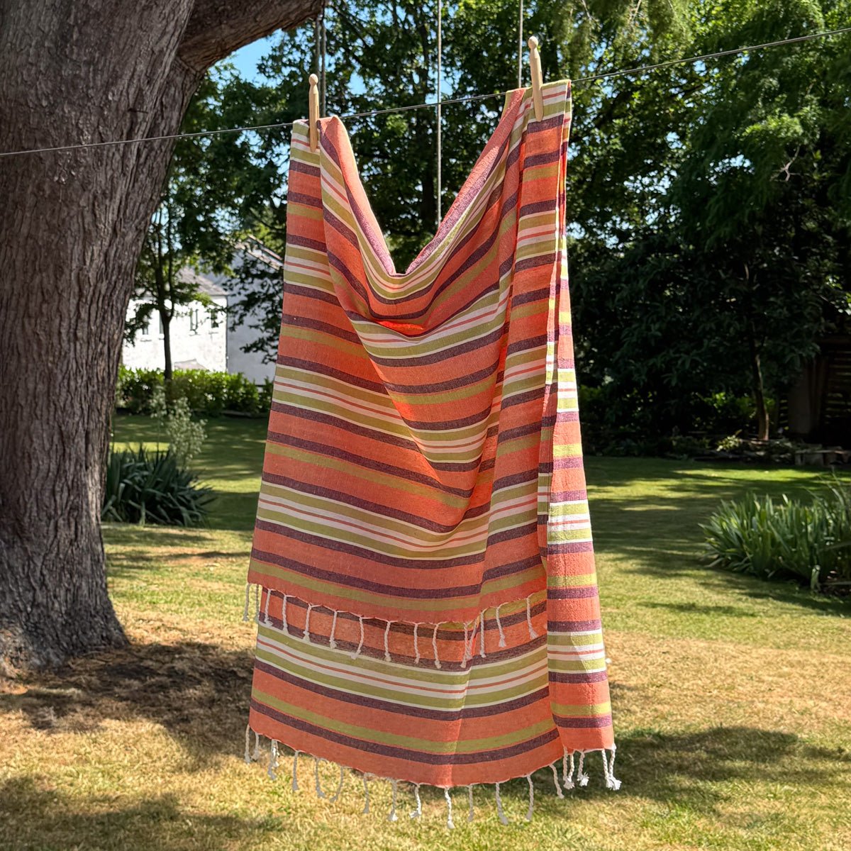 Hammam Towel- Orange/Green - Forever England