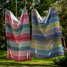 Hammam Towel with Pom Pom Edge - Green Multi - Forever England