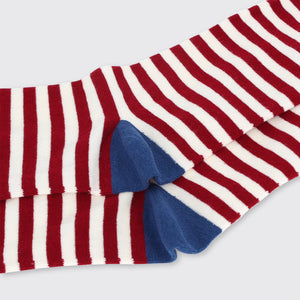 Hector Men's Stripe Socks- Royal Blue/Red