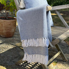 Heritage Loom Cotton Throw-Blue - 130 x 160 cm - Forever England