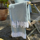 Heritage Loom Cotton Throw- Sage Green- 130 x 160 cm - Forever England
