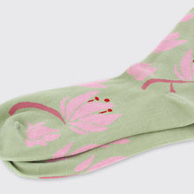 Load image into Gallery viewer, Hibiscus Sock Pink/Green