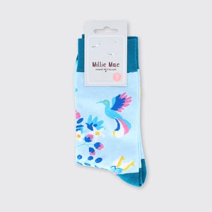 Humming Bird Socks- Teal