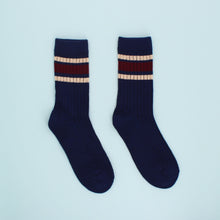 Load image into Gallery viewer, Hector Men&#39;s Stripe Sock Navy