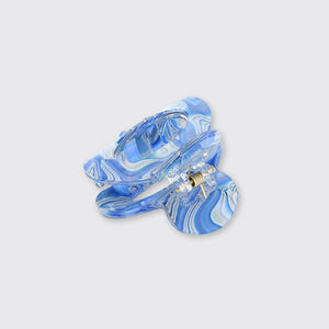 Marble Small Claw Clip- Blue