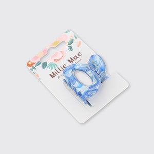 Marble Small Claw Clip- Blue