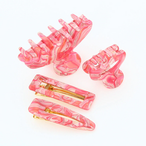 Marble Small Claw Clip- Pink