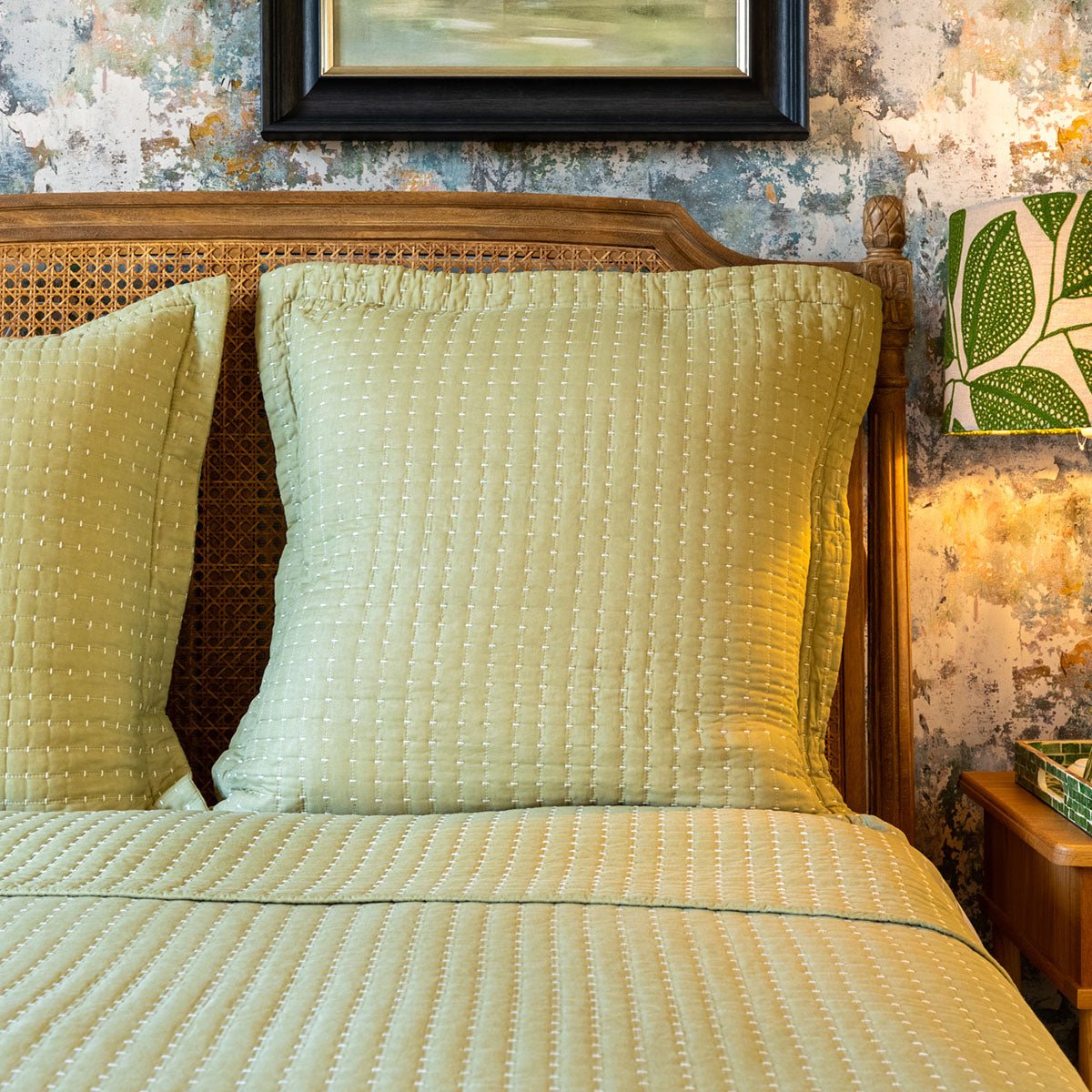 Melbury Olive Green Bedspread - Forever England