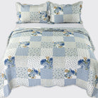Melissa Blue Patchwork Bedspread - Forever England