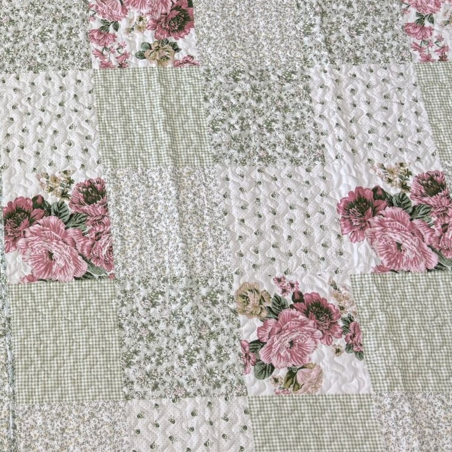 Molly Green Patchwork Bedspread - Forever England