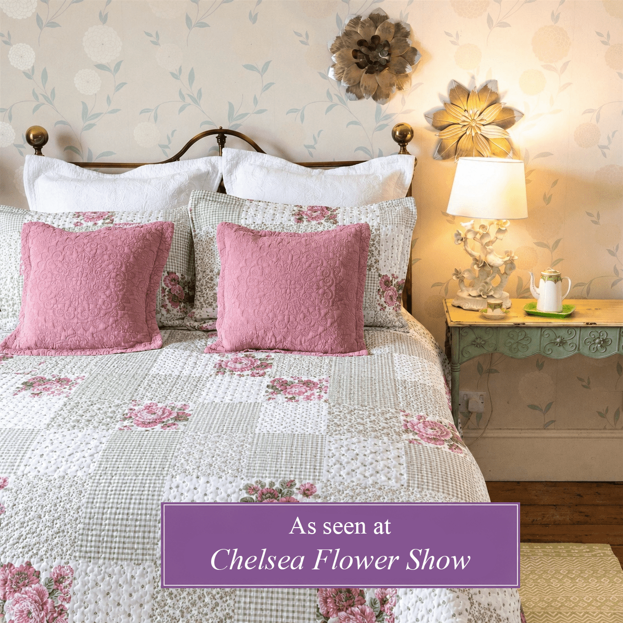 Molly Green Patchwork Bedspread - Forever England