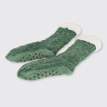 Load image into Gallery viewer, Molly Chenille Slipper Socks - Forest Green