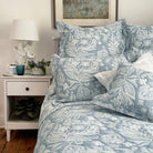 Olivia Blue Jacquard Bedspread - Forever England