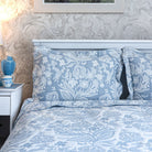 Olivia Blue Jacquard Bedspread - Forever England