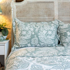 Olivia Duck Egg Green Jacquard Bedspread - Forever England