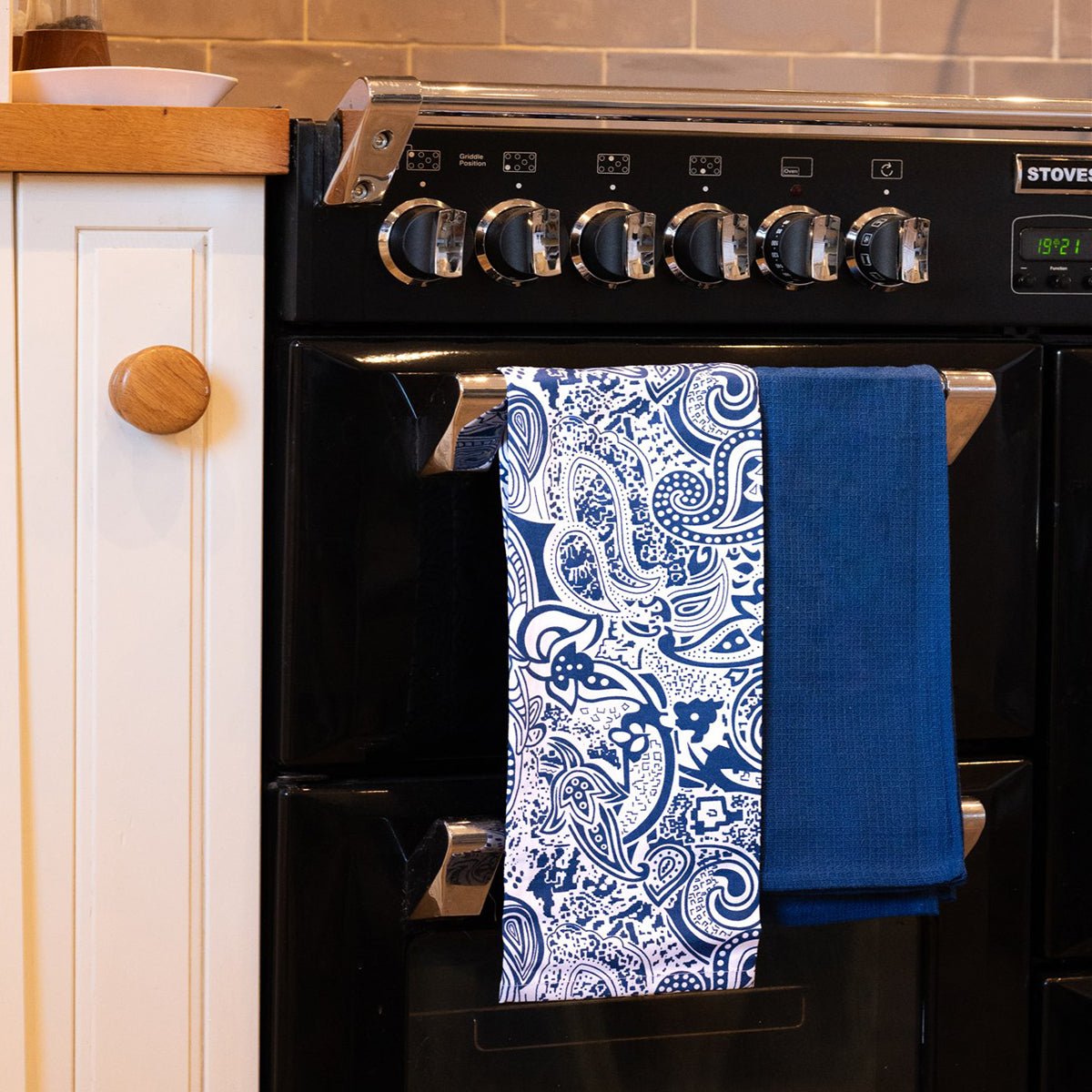 Paisley Blue Set of Two Tea Towels - Forever England