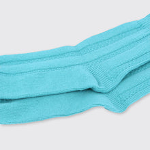 Load image into Gallery viewer, Ruffle Top Turquoise Socks