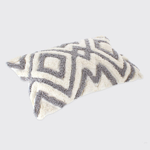 Sajani Handmade Pile Weave Cushion Complete - Grey - Forever England