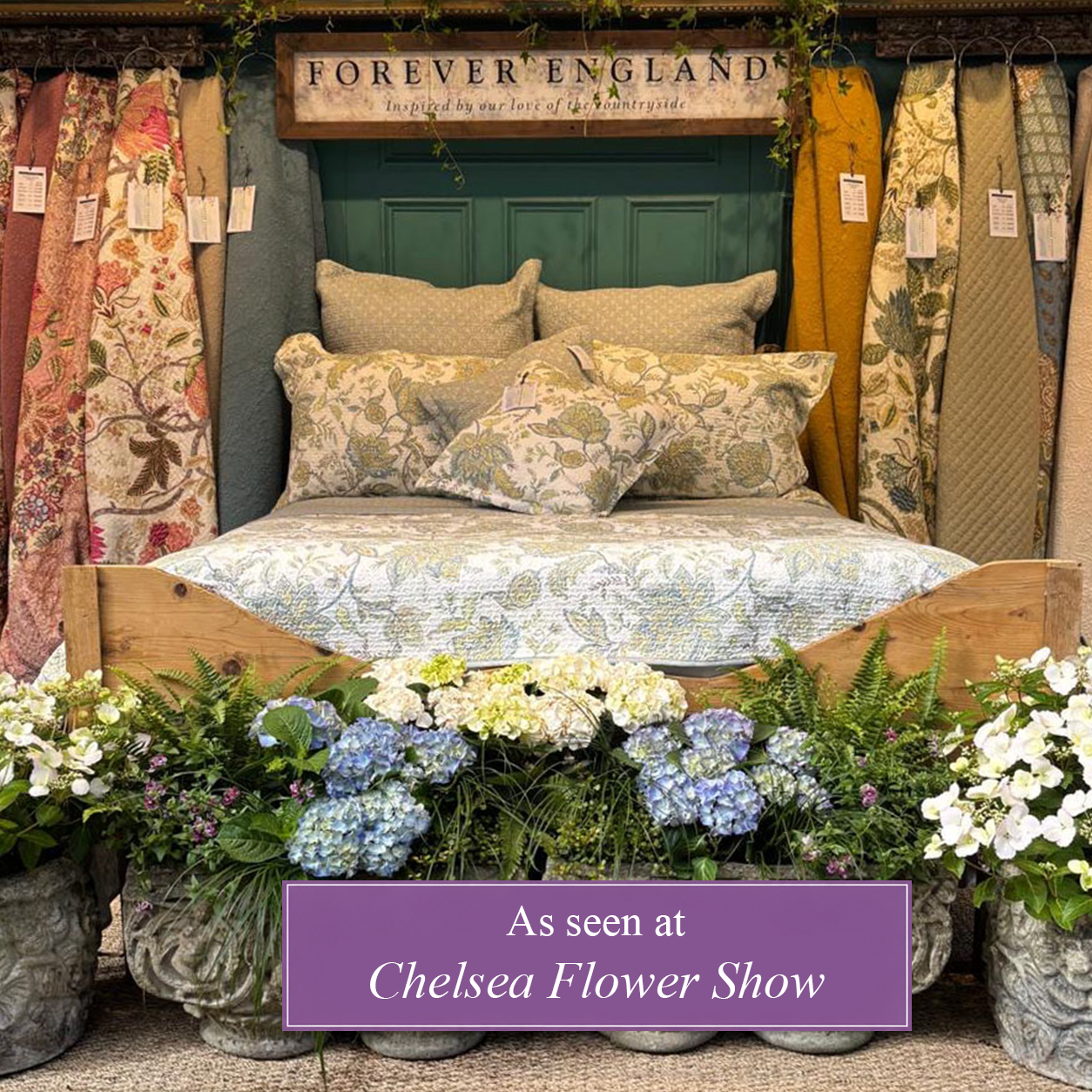 Sara Blue/Yellow Bedspread - Forever England