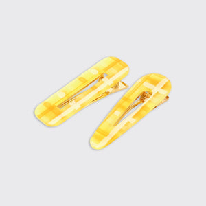 Serenity Set of 2 Hairclips- Yellow - Forever England