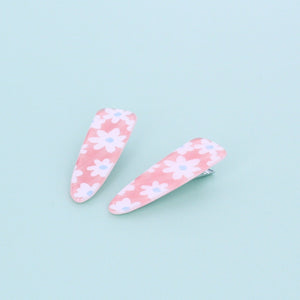 Set of 2 Daisy Hair clips- Pink - Forever England