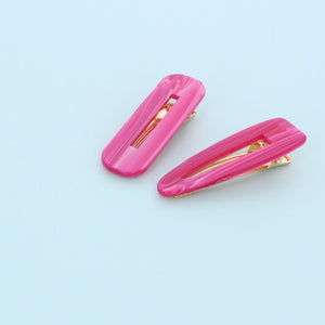 Set of 2 Barley Sugar Hair clips- Pink