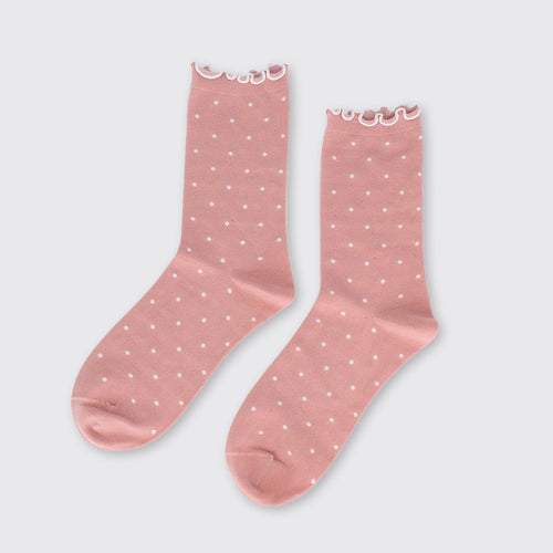 Small Spot Sock Pale Pink
