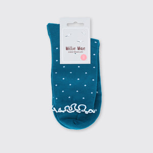 Small Spot Socks- Teal