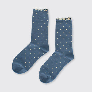 Small Spot Sock Winter Blue