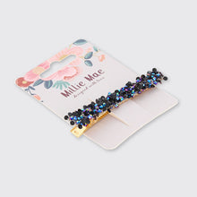 Load image into Gallery viewer, Sparkly Barrette Hair Clip- Blue Black
