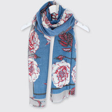 Load image into Gallery viewer, Stella Blue Large Rose Ladies Wrap