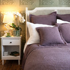 Stonewash Cotton Plum Bedspread - Forever England