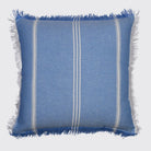 Striped Cushion Cover with Fringe - Sky Blue - Forever England