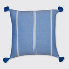 Striped Cushion Cover with Tassels - Sky Blue - Forever England