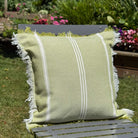 Striped Cushion with Fringe - Pistachio - Forever England