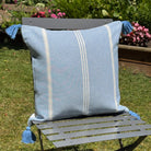 Striped Cushion with Tassels - Sky Blue - Forever England