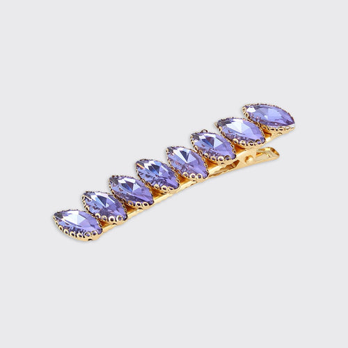 Teardrop Jewelled Hairclip- Amethyst - Forever England