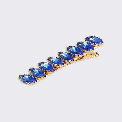 Teardrop Jewelled Hairclip- Sapphire Blue - Forever England