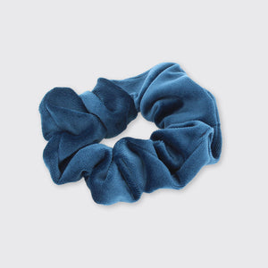 Velvet Scrunchie- Mid Blue