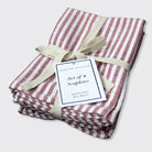 Vintage Stripe Set of 4 Napkins - Earthy Pink - 40 x 40cm - Forever England