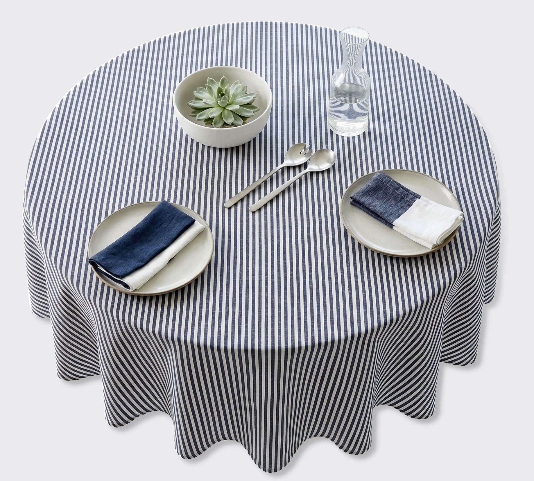 Vintage Stripe Tablecloth - Blue - 180cm Round - Forever England